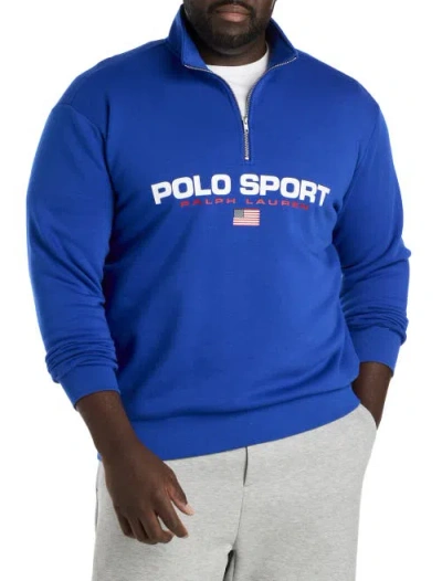 POLO RALPH LAUREN POLO RALPH LAUREN BIG & TALL POLO SPORT 1/4-ZIP FLEECE SWEATSHIRT