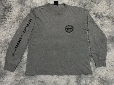 Pre-owned Polo Ralph Lauren Polo Sport By Ralph Laurent Long Sleeve Spell Out Sleeve In Gray
