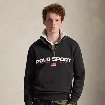 Polo Ralph Lauren Polo Sport Fleece Quarter-zip Sweatshirt In Black Boot