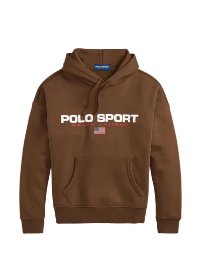 Polo Ralph Lauren Polo Sport Logo-print Hoodie In Brown