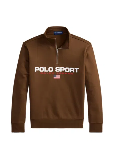 Polo Ralph Lauren Polo Sport Quarter-zip Sweatshirt In Brown