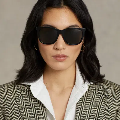 Polo Ralph Lauren Polo Wayfarer Sunglasses In Shiny Black