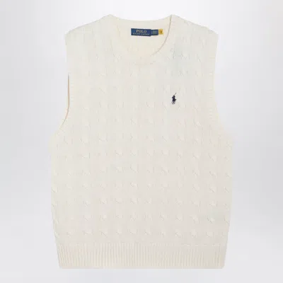 Polo Ralph Lauren Polo Style Cable Knit Cotton Vest In Multi