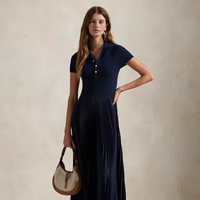 Polo Ralph Lauren Polo Sweater-bodice Dress In Hunter Navy