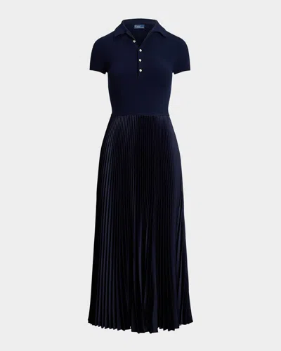 Polo Ralph Lauren Polo Sweater-bodice Dress In Hunter Navy
