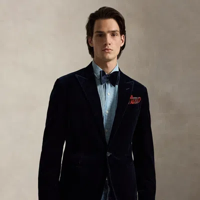 Polo Ralph Lauren Polo Tailored Fit Velvet Suit Jacket In Newport Navy In Blue
