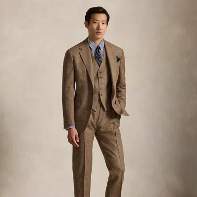 Polo Ralph Lauren Polo Tailored Glen Plaid 3-piece Suit In Tan/brown