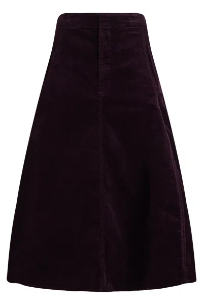 Polo Ralph Lauren Polo Trapeze Skirt With High Waist And Back Zipper In Purple