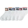 Polo Ralph Lauren Polo Varsity Stripe 6-pack Assorted Ankle Socks In White/assorted