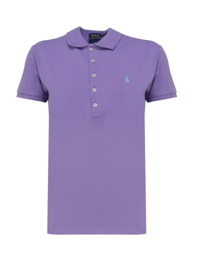 Polo Ralph Lauren Polo With Julie Embroidery In Purple