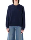 Polo Ralph Lauren Polo Ralph Lauren Cotton Fleece Crewneck Sweatshirt In Blue