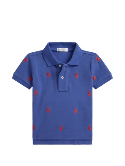 Polo Ralph Lauren Babies' Poloshirt Mit Logo-stickerei In Blue