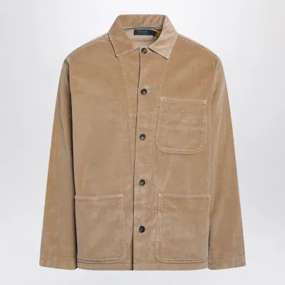 Polo Ralph Lauren Polo-style Corduroy Shirt Jacket With Patch Pockets In Brown