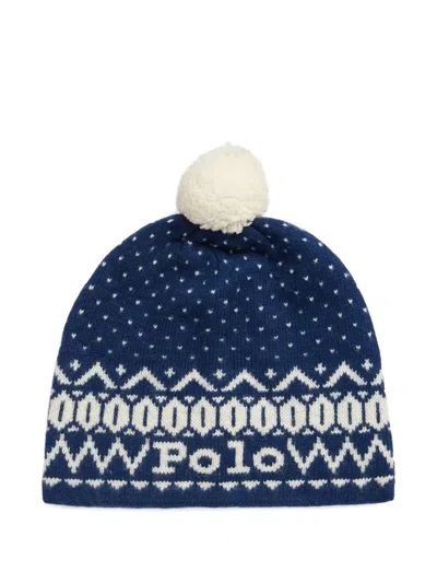 Polo Ralph Lauren Pompom Beanie Hat In Blue