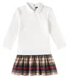 Polo Ralph Lauren Toddler And Little Girls Plaid-skirt Ponte Dress In Andover Cream W/ Tonal