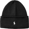 Polo Ralph Lauren Pony Wool Beanie In Black