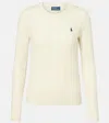 Polo Ralph Lauren Pony Cable-knit Wool And Cashmere Sweater In White