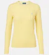 Polo Ralph Lauren Pony Cable-knit Wool And Cashmere Sweater In Yellow