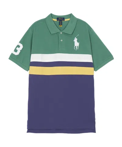 Polo Ralph Lauren Kids' Pony Color Block Mesh Polo Shirt In Multi