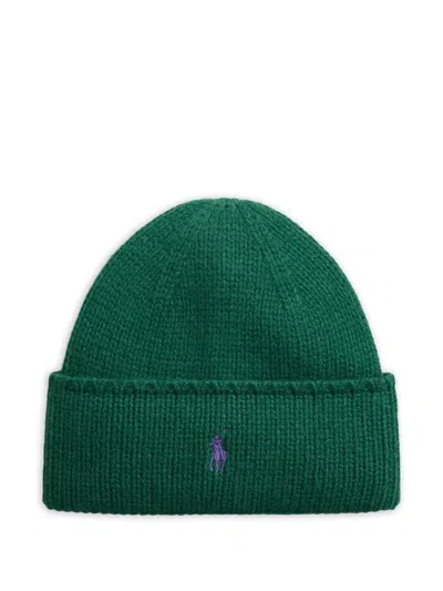 Polo Ralph Lauren Pony Embroidered Beanie Hat In Green