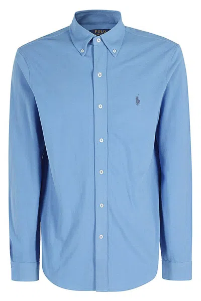 Polo Ralph Lauren Pony Embroidered Buttoned Shirt In Blue
