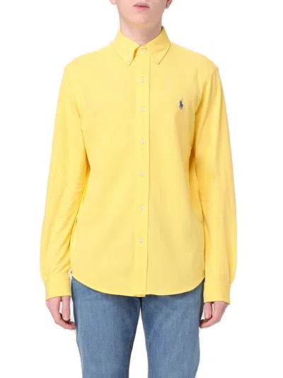 Polo Ralph Lauren Pony Embroidered Buttoned Shirt In Yellow