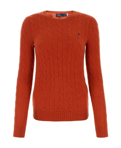 Polo Ralph Lauren Pony Embroidered Cable-knit Jumper In Red