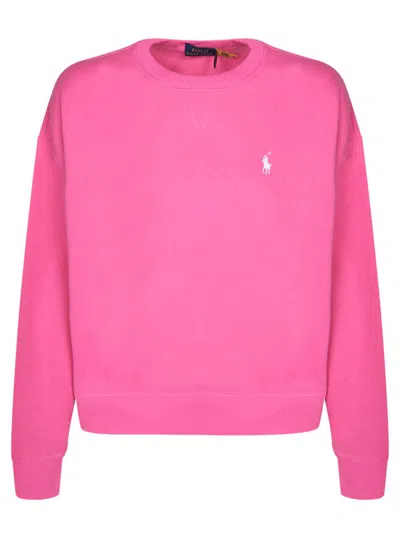 Polo Ralph Lauren Pony Embroidered Crewneck Sweatshirt In Pink