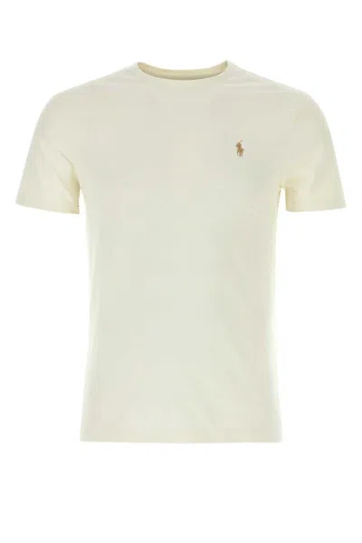 Polo Ralph Lauren Pony Embroidered Crewneck T-shirt In Parchment Cream