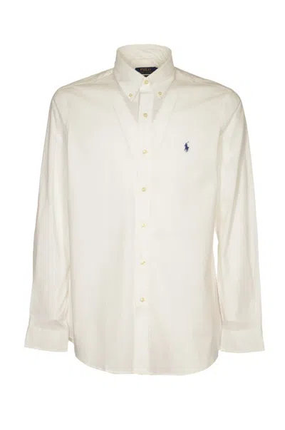 Polo Ralph Lauren Pony Embroidered Curved Hem Shirt In White