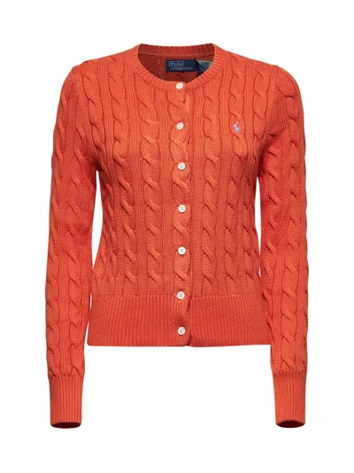 Polo Ralph Lauren Cable-knit Cardigan In Orange
