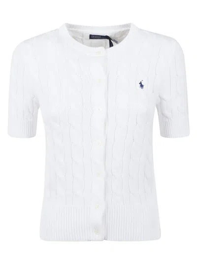 Polo Ralph Lauren Cable Knit Short Sleeves Cardigan In White