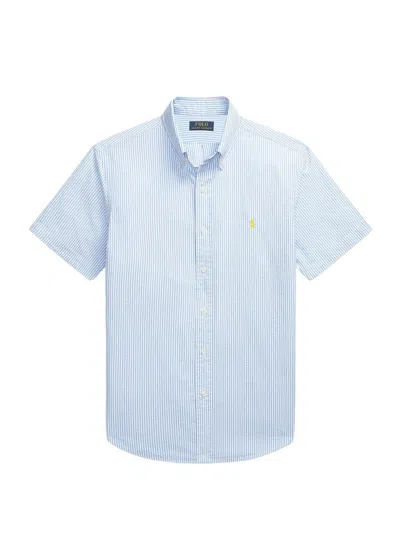 Polo Ralph Lauren Pony Embroidered Pinstriped Shirt In Multi