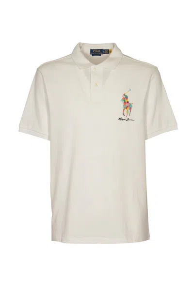 Polo Ralph Lauren Pony Embroidered Polo Shirt In White