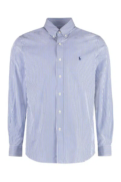 Polo Ralph Lauren Pony Embroidered Striped Shirt In Blue