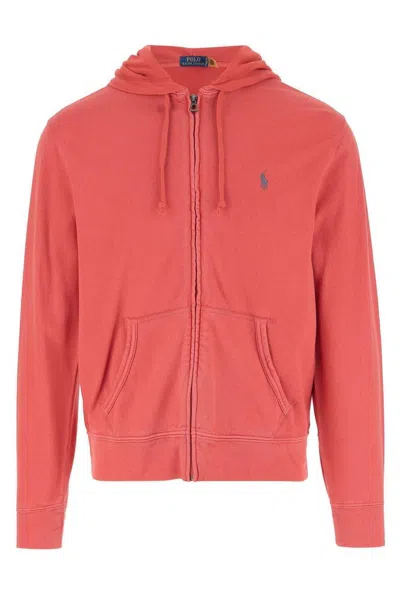 Polo Ralph Lauren Polo-pony-motif Zipped Hoodie In Red