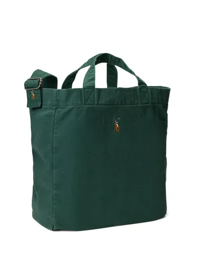 Polo Ralph Lauren Pony Logo-embroidered Tote Bag In Green