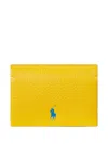 Polo Ralph Lauren Polo Play Leather Snap Card Case In Yellow