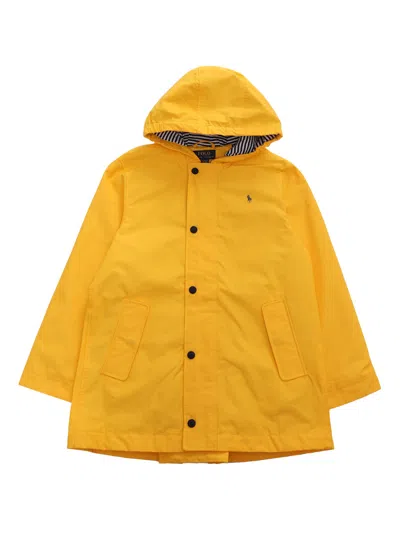 Polo Ralph Lauren Pony Logo Raincoat In Giallo