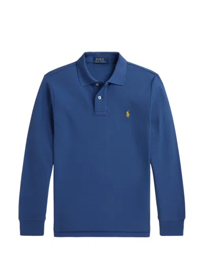 Polo Ralph Lauren Kids' Pony Long-sleeve Polo Shirt In Blue