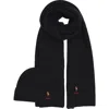 Polo Ralph Lauren Pony Merino Wool Hat & Scarf Set In Gold