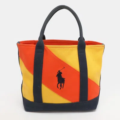 Pre-owned Polo Ralph Lauren Pony Multicolor Canvas Tote