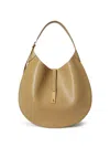 Polo Ralph Lauren Pony-plaque Leather Shoulder Bag In Brown
