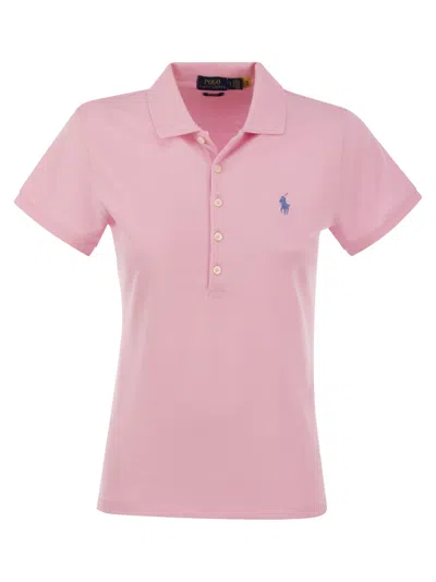 Polo Ralph Lauren Julie Slim Fit Five Button Polo Shirt In Pink