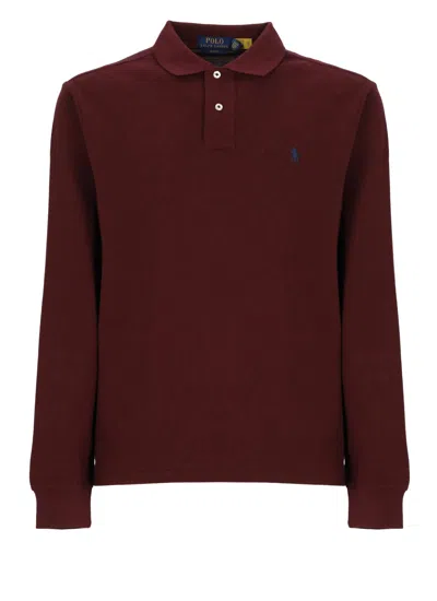 Polo Ralph Lauren Long-sleeve Polo Shirt In Burgundy