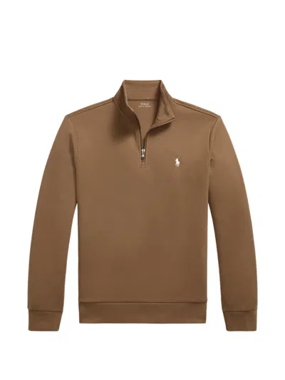 Polo Ralph Lauren Pony Quarter-zip Sweatshirt In Animal Print