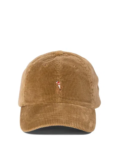 Polo Ralph Lauren "pony" Ribbed Baseball Cap In Beige