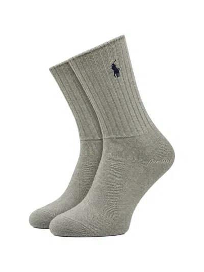 Polo Ralph Lauren Pony Ribbed-knit Socks In 灰色