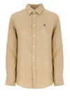 Polo Ralph Lauren Linen Button-up Shirt In Beige