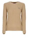 Polo Ralph Lauren Circle Neck Wool Cashmere Blend Julianna Pullover In Gold